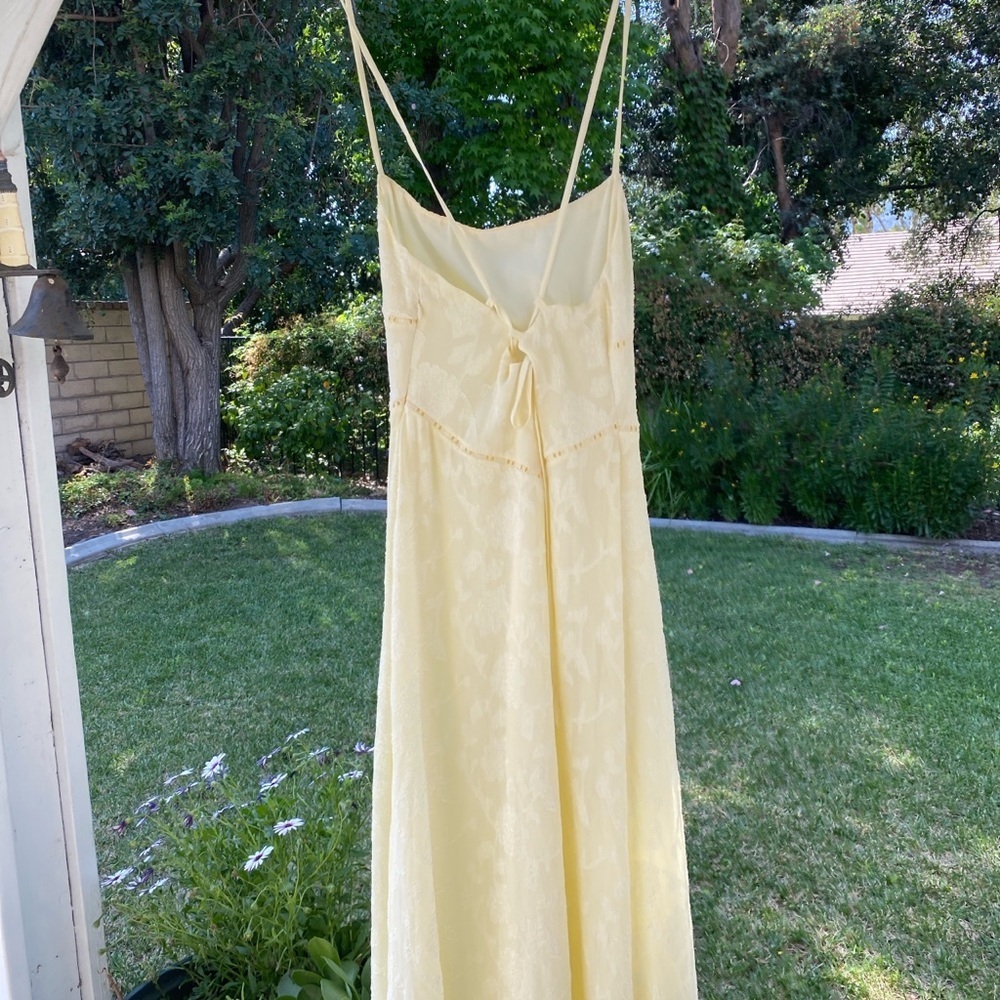 Princess Polly South of France Yellow Backless Sundress Spaghetti Strap - Picture 4 of 10